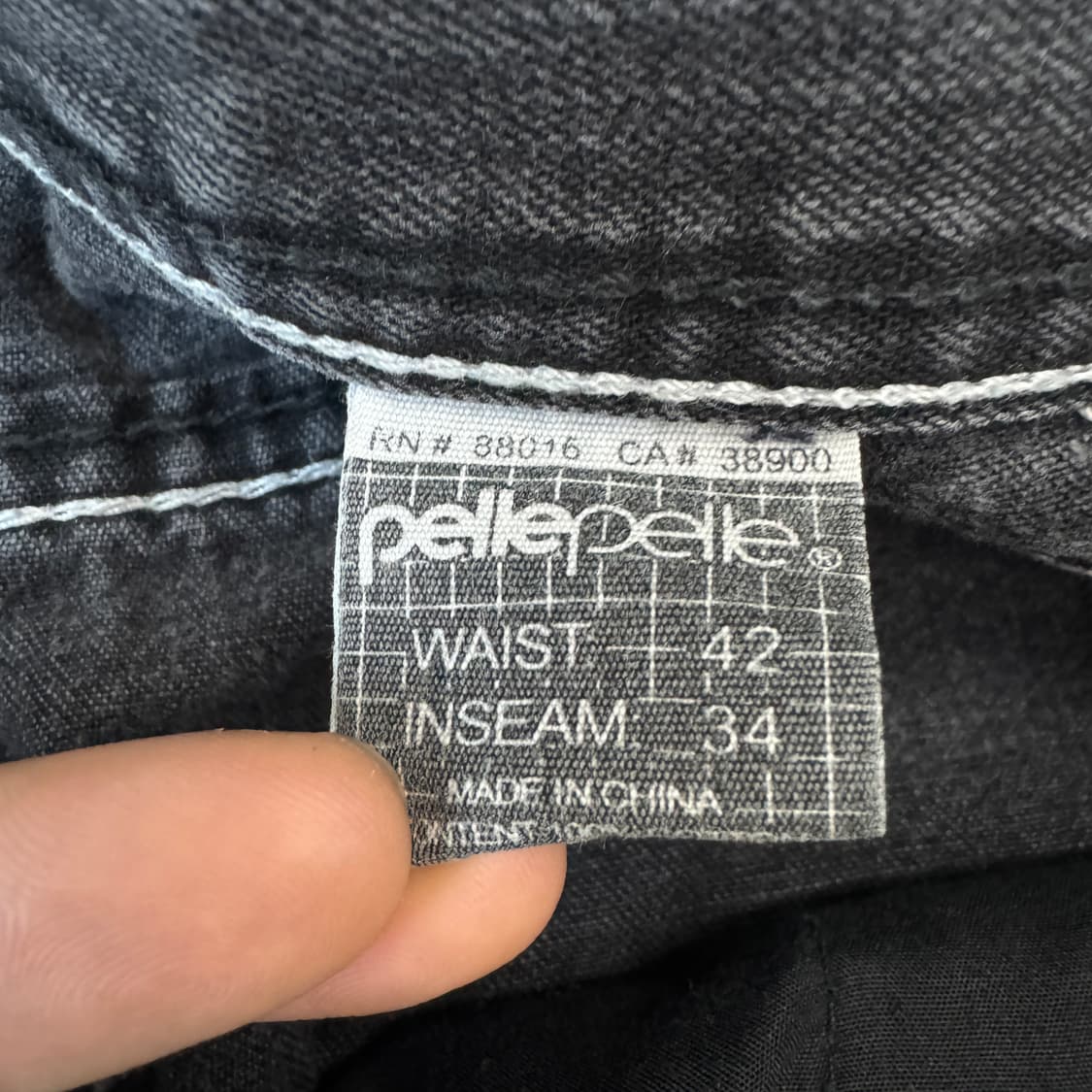 펠레펠레 스컬 해골 뱀 올드스쿨 타투 자수 흑청 와이드 데님팬츠 상품이미지8