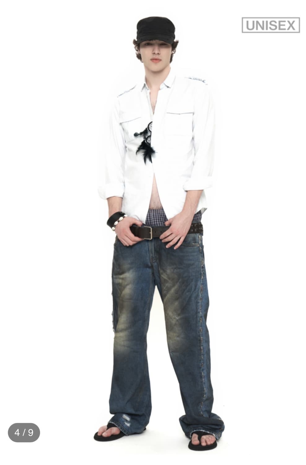 Distressed Army Cap (Black) 상품이미지3