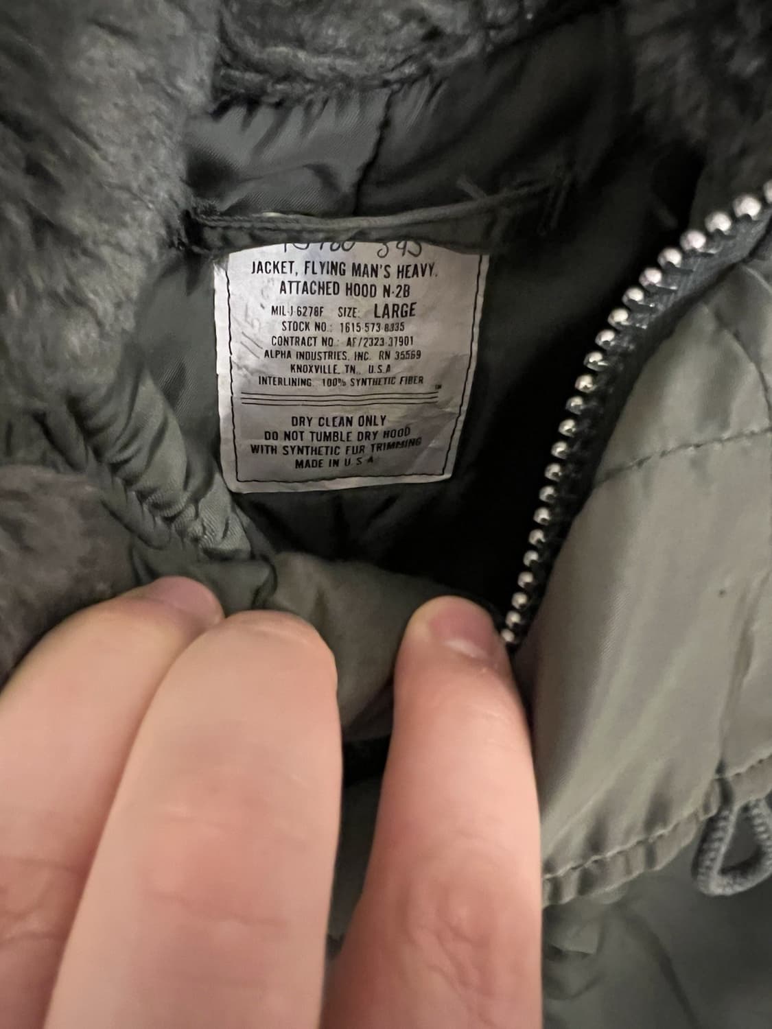 80s 알파 인더스트리 N-2B 헤비 플라잉 자켓 상품이미지4