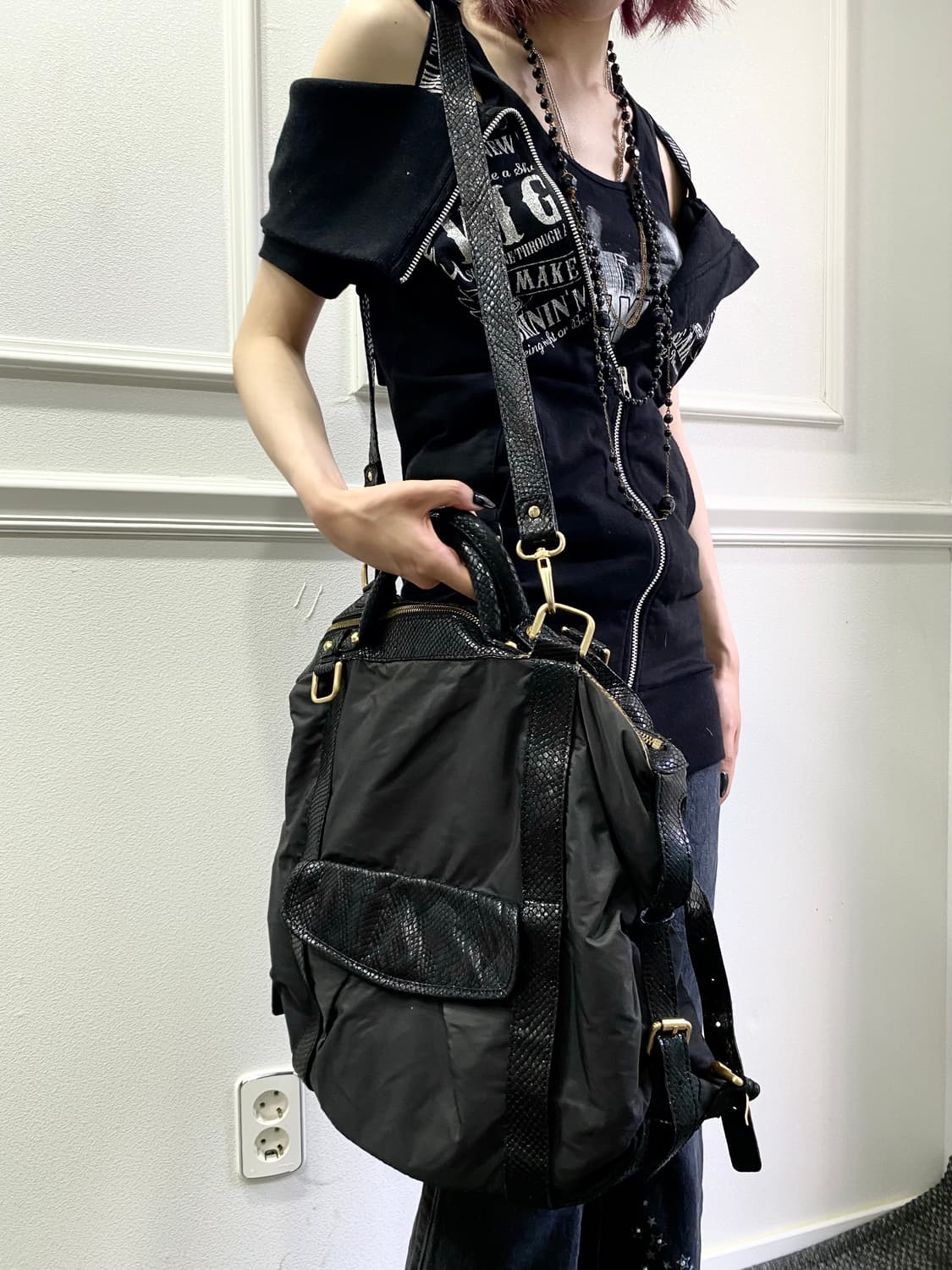 KUHO] Python Detail Black Buckle VKei 상품이미지8