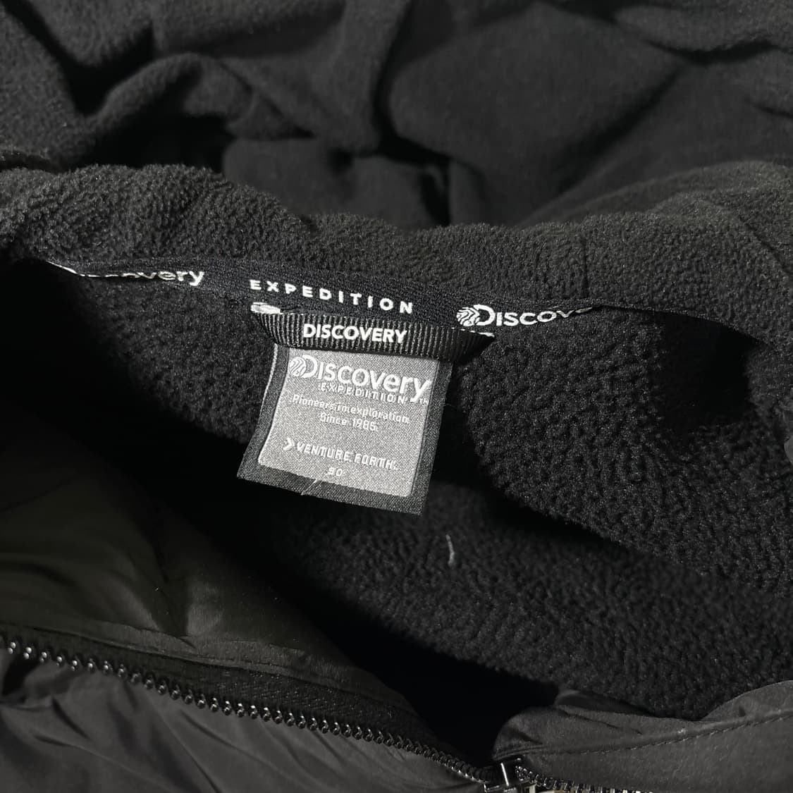90 디스커버리 블랙 하이브리드 플리스 경량패딩 후드집업 상품이미지3