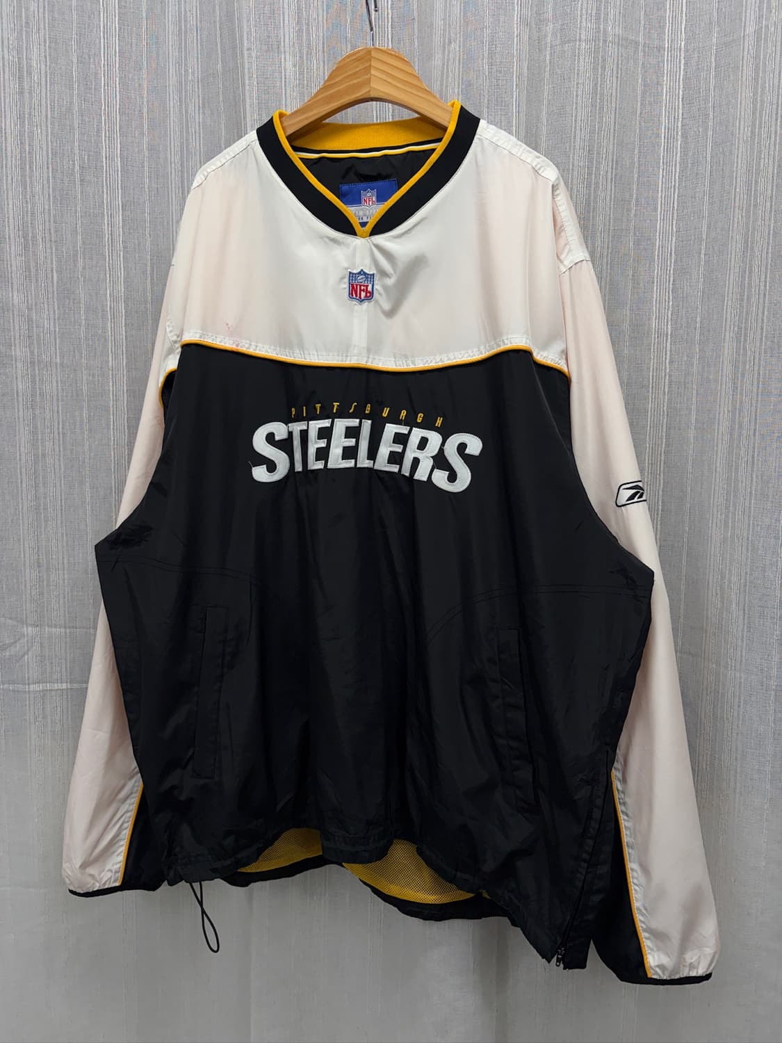 리복 NFL 피츠버그 스틸러스 풀오버 바람막이 웜업 자켓 상품이미지1