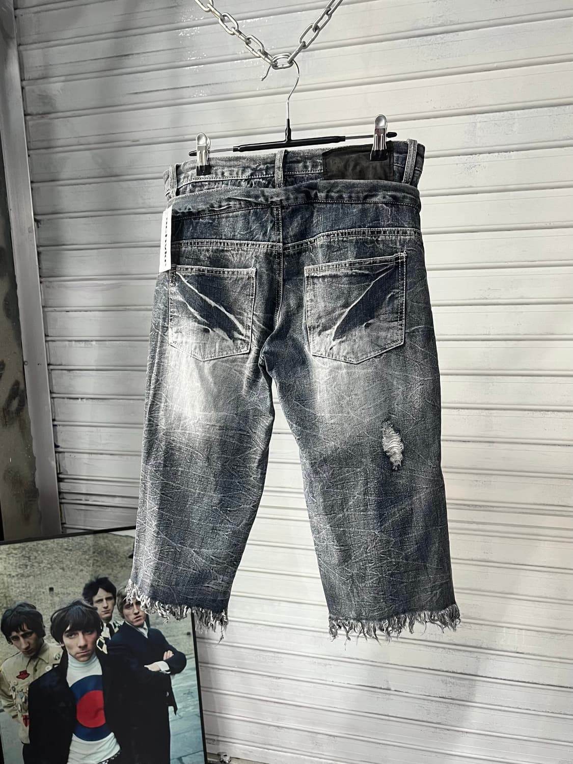 vtg punk layered washed short 상품이미지4