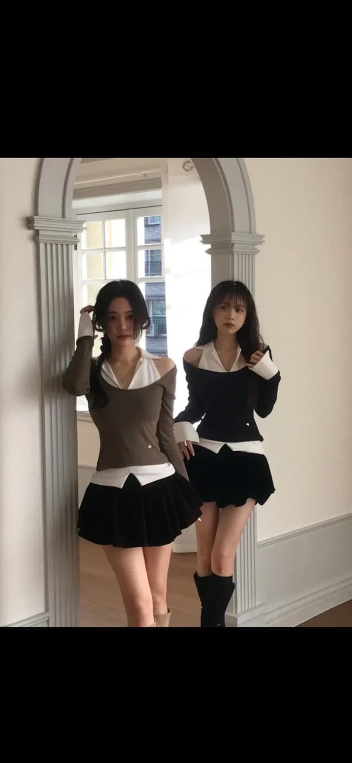 택 o새상품) 클라우드이모션 바나 레이어드 탑 세트 상품이미지4