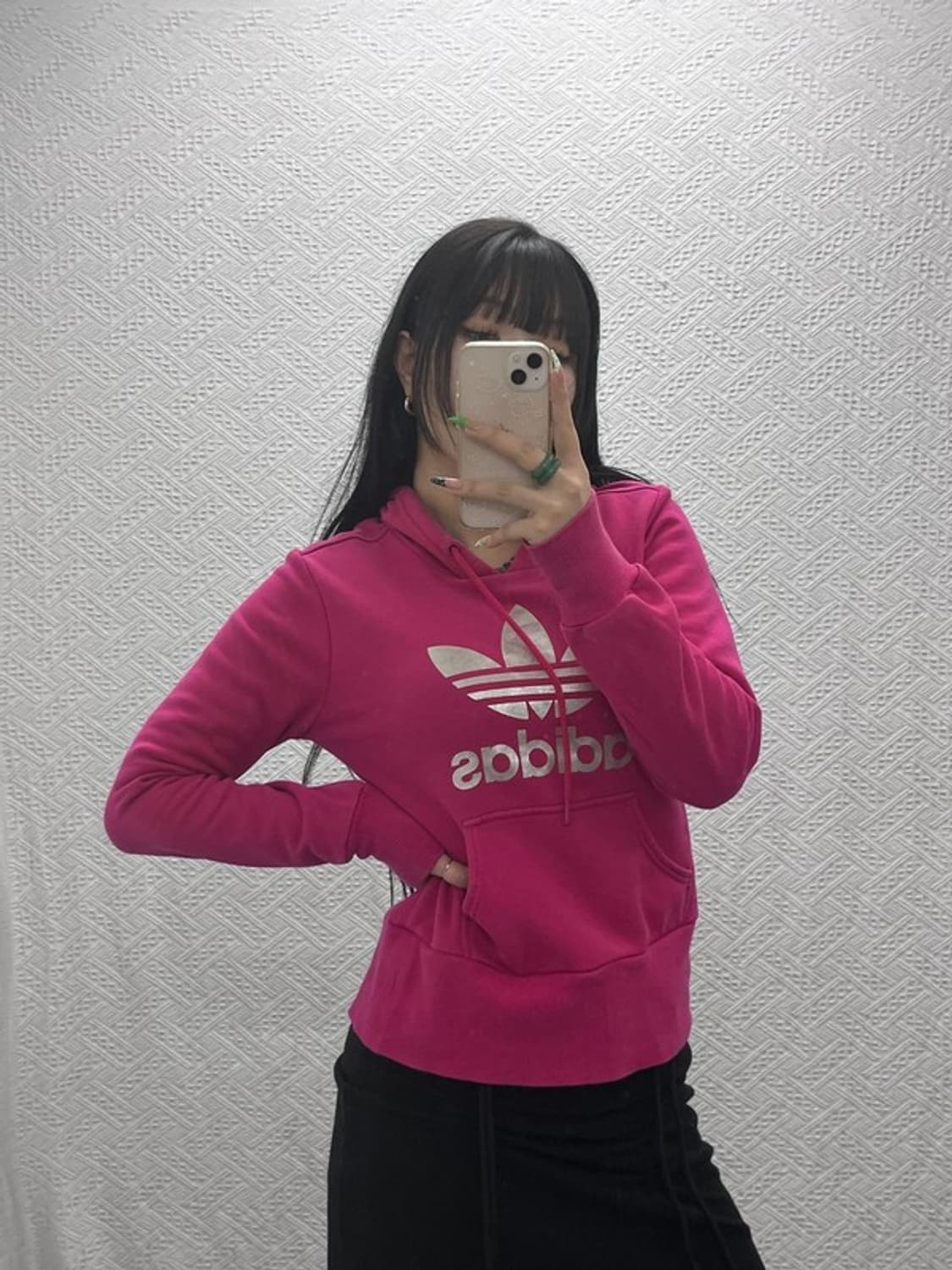 아디다스 Y2K 00's 대장급 핫핑크 후드티 95 C09181 상품이미지2