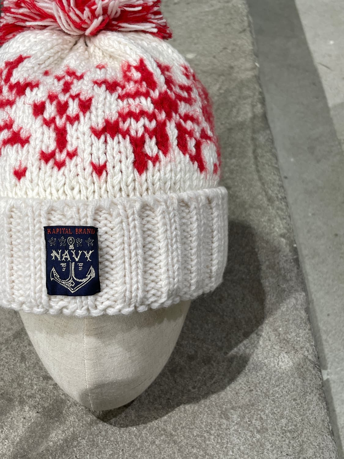 캐피탈 화이트 3G 스노우 패턴 울 니트 캡 상품이미지8