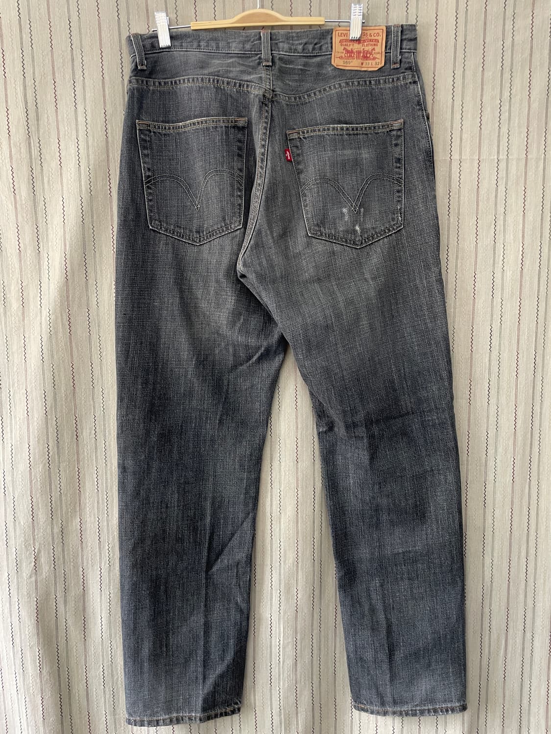 [33] 00s Levis 리바이스 569 블랙 데님 워싱 청바지 진 상품이미지2