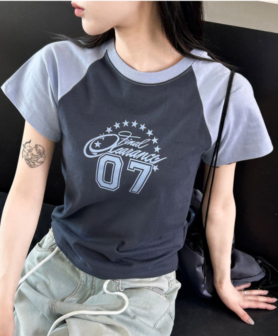 포티 나그랑 배색 반팔티 상품이미지1