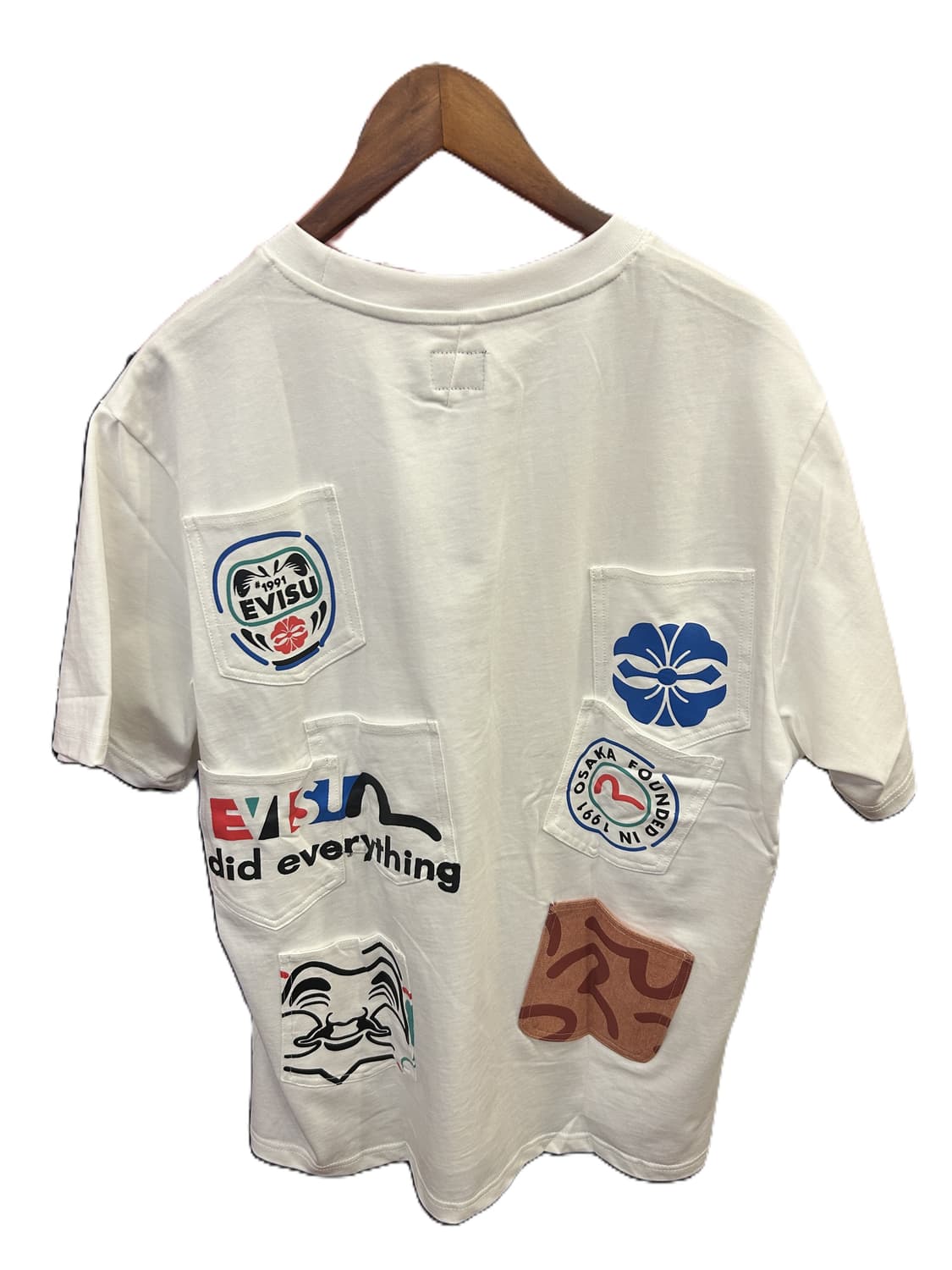 EVISU 1991 포켓 블루 갈매기 로고 반팔 티셔츠 화이트 상품이미지2