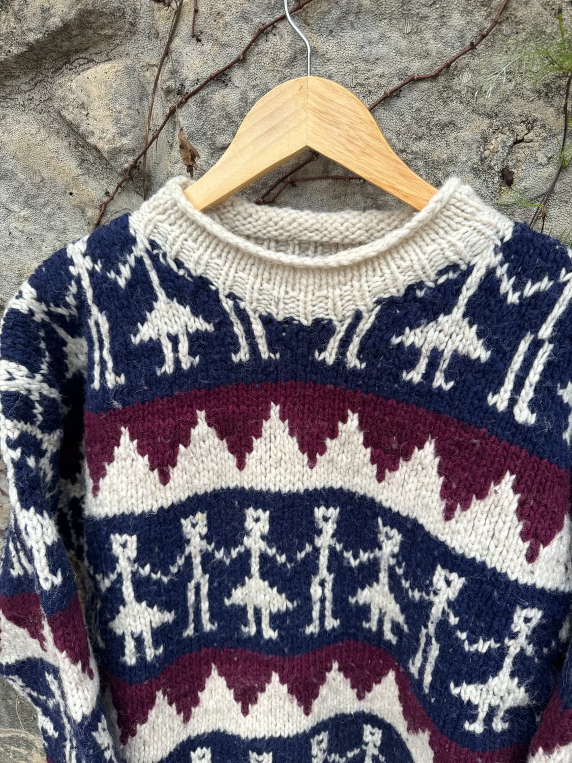 90s open country 네이티브 아메리칸 에콰도르 핸드 울 니트 상품이미지4