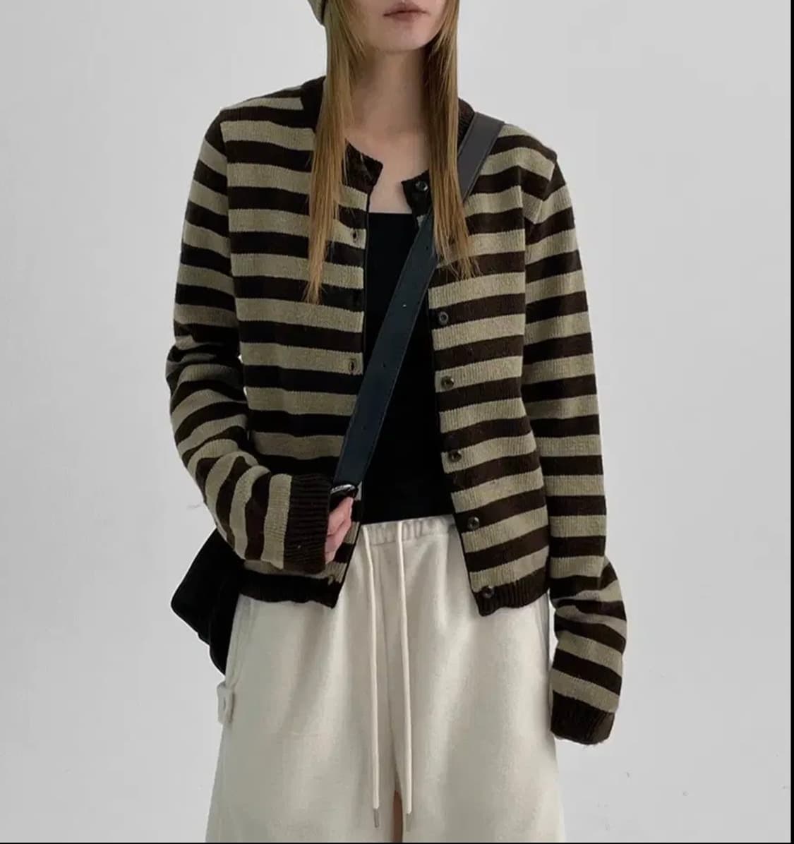 블랙업 베라 스트라이프 니트 가디건 상품이미지1