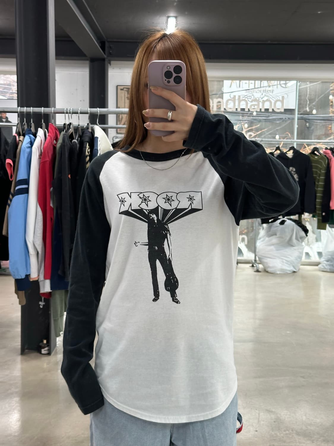 히스테릭글래머 90s 히스걸 락 래글런 롱슬리브 상품이미지1