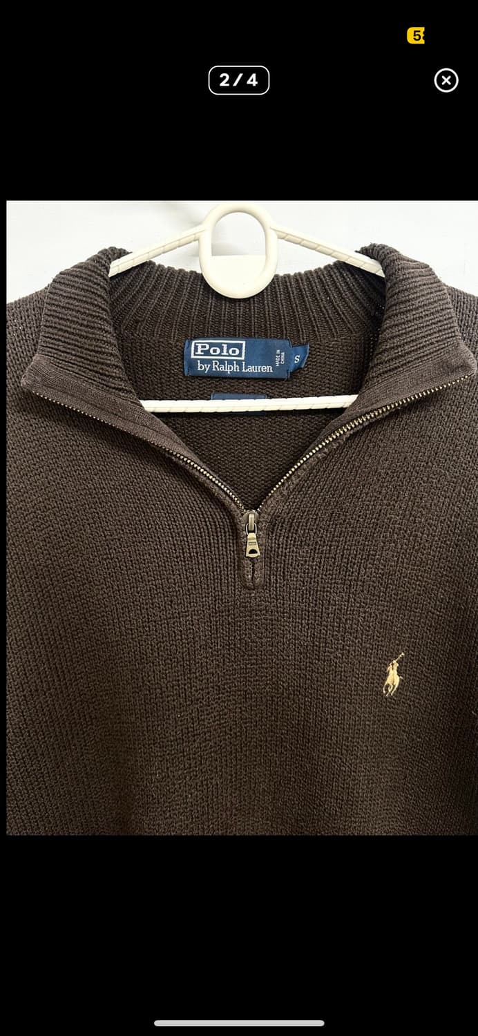 폴로 정품 브라운 니트 반집업 상품이미지3