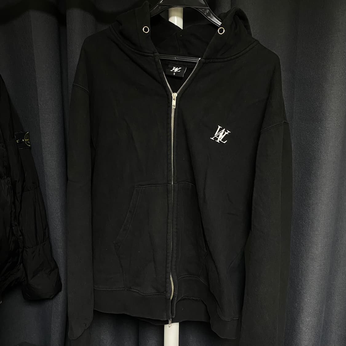 우알롱 로고 후드집업 블랙 S 상품이미지1