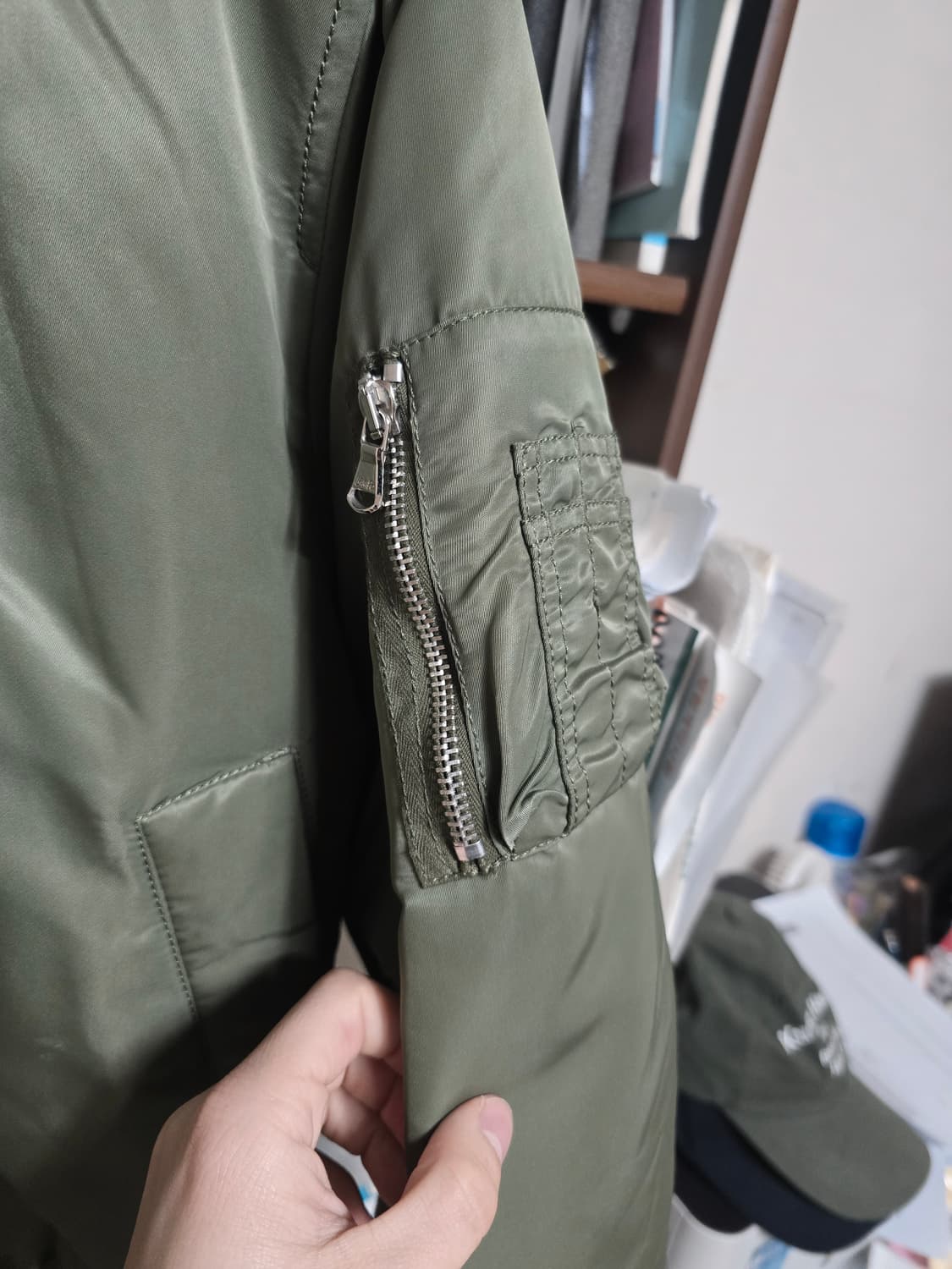 자바나스 에센셜 MA-1 패딩 자켓 카키 M 상품이미지6