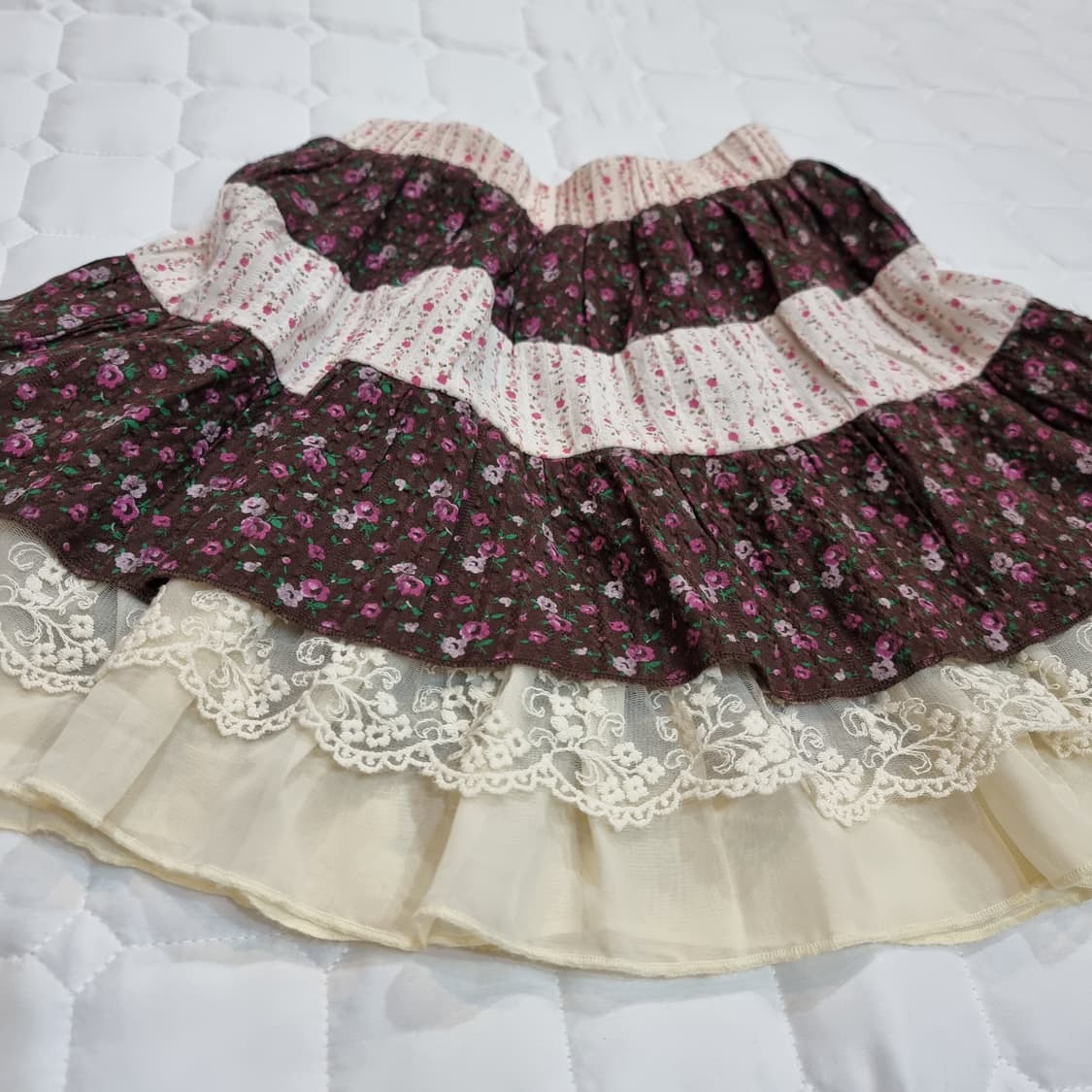 빈티지 플로럴 티어드 스커트 상품이미지6