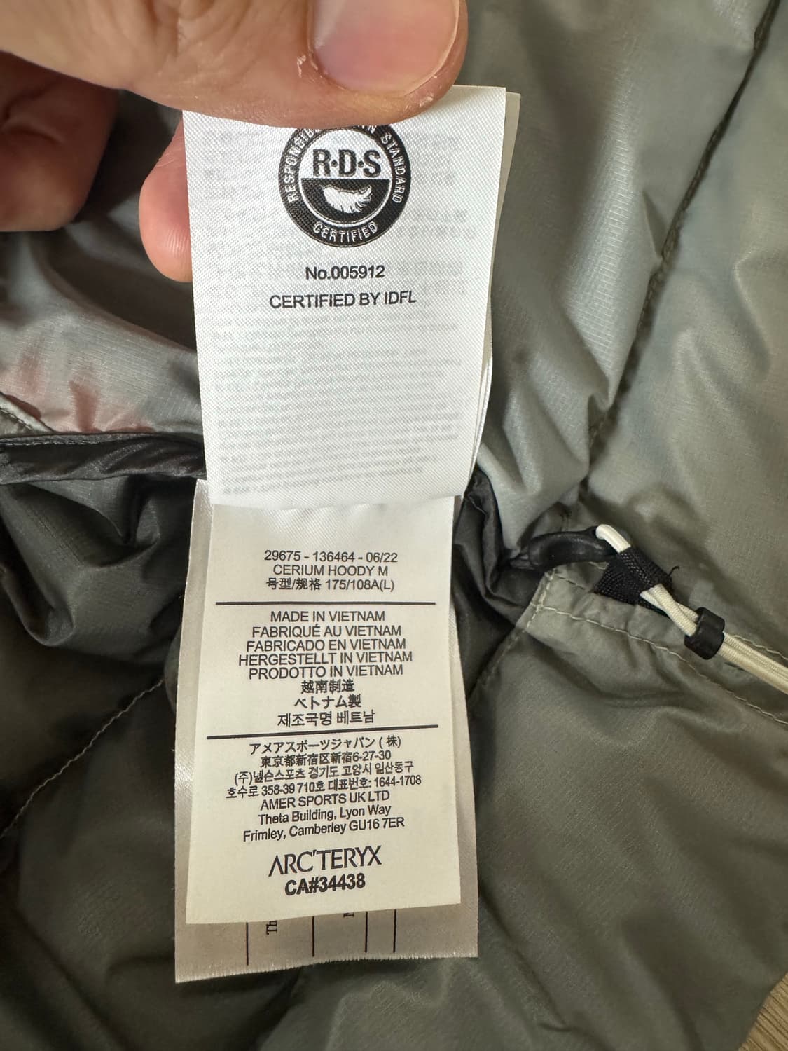 L 아크테릭스 세륨 후디 해비타트 헤비타트 패딩 자켓 그레이 상품이미지7