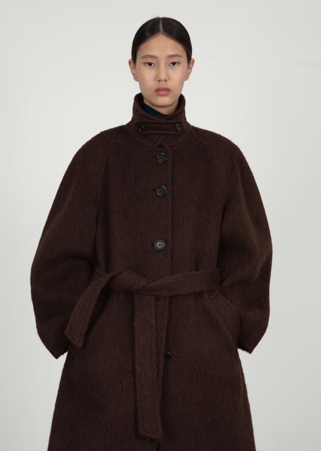 알파카 래글런 코트 브라운 상품이미지5