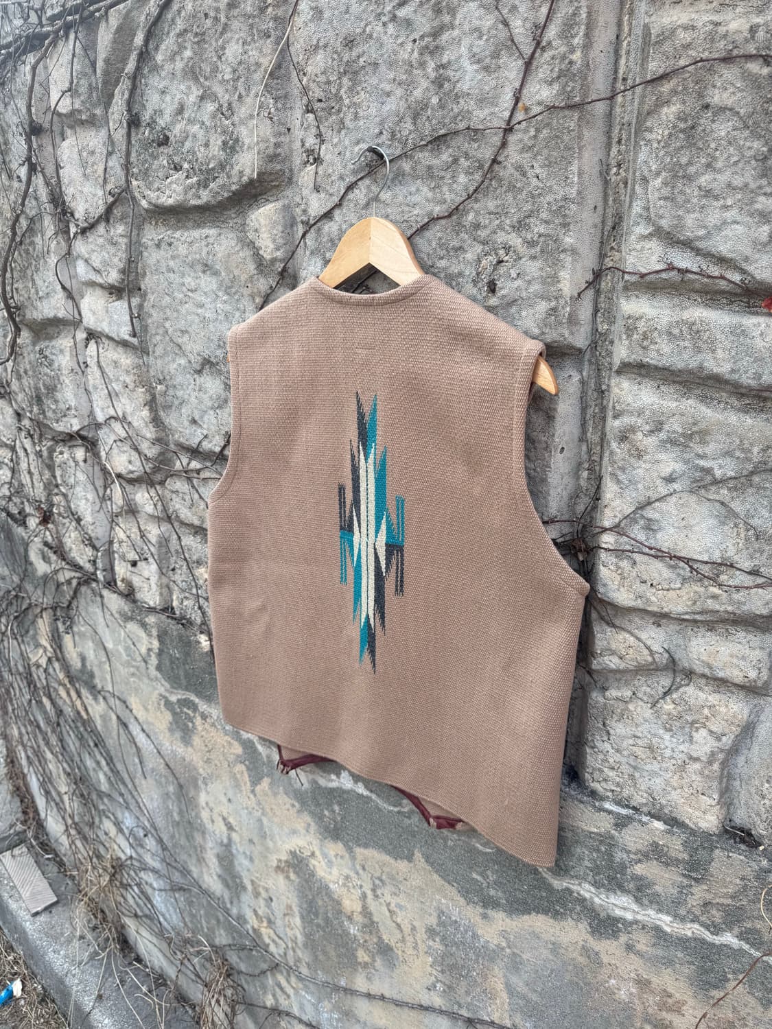 70s 오르테가 빈티지 핸드 우븐 울 웨스턴 치마요 베스트 조끼 상품이미지4