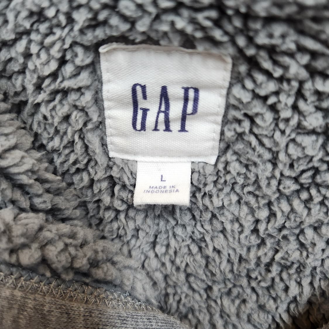 GAP 갭 안감 양털 빅로고 후드집업 XL 상품이미지4