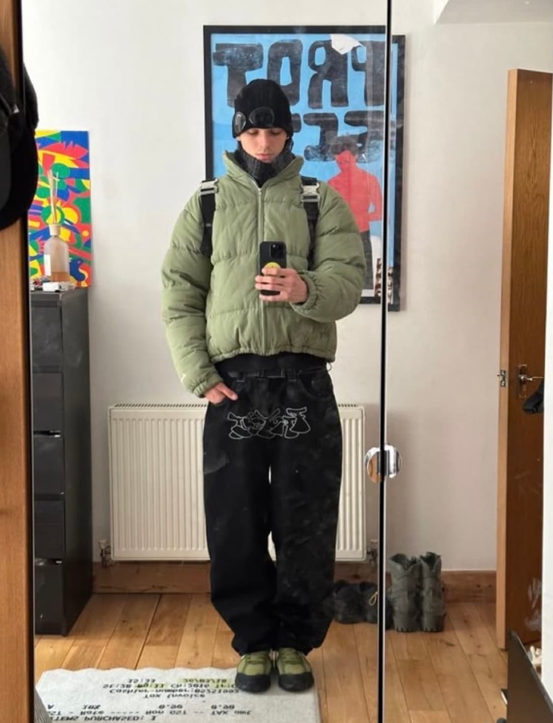 CP 컴퍼니 엑스트라 파인 메리노 울 고글 비니 블랙 상품이미지2