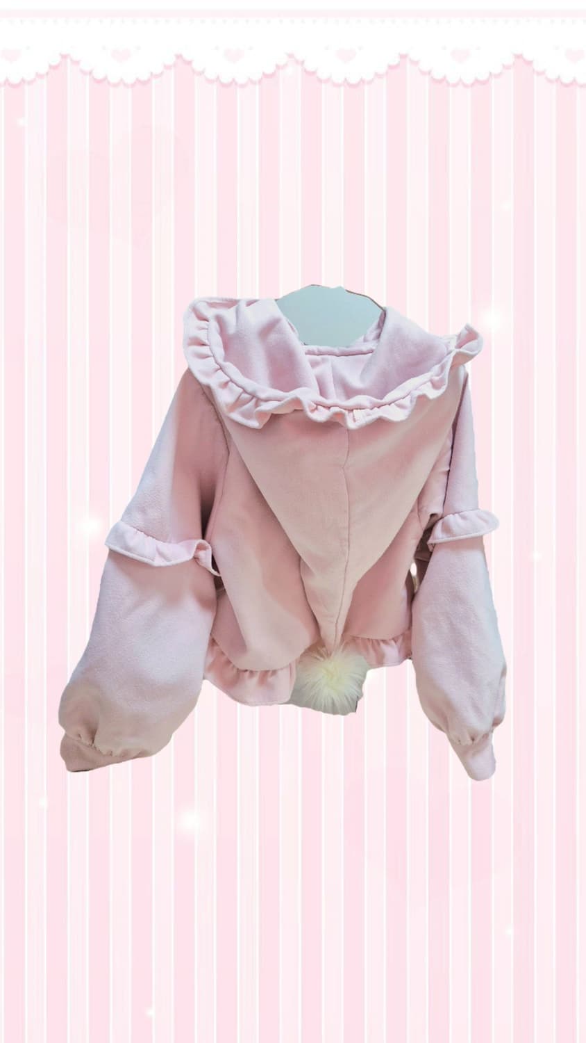 디어리 딸기우유 프릴 자켓 폼폼 일브 빈티지 상품이미지2