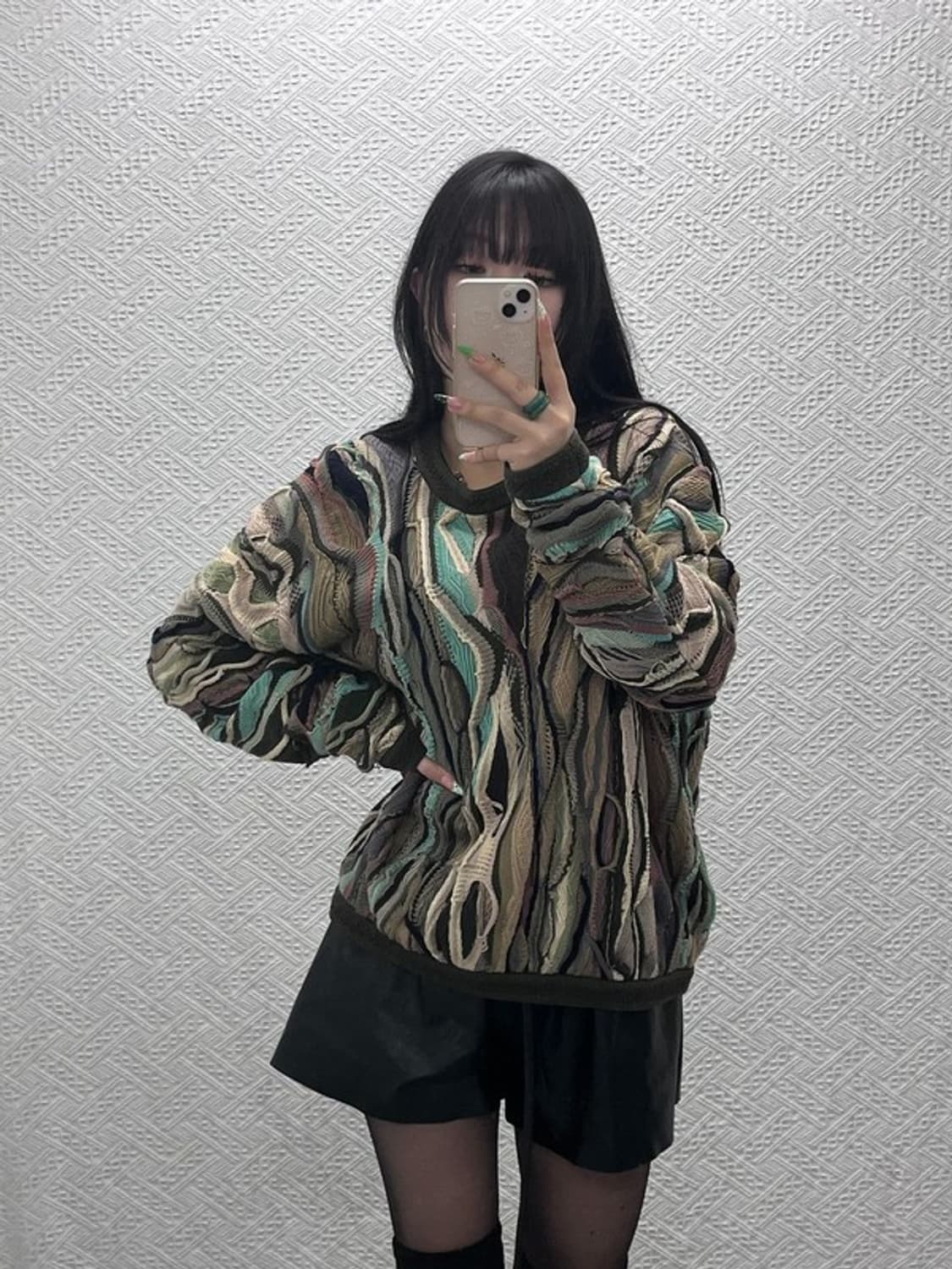 쿠지 히피 보헤미안 그런지 입체텍스처 니트 M C09054 상품이미지1