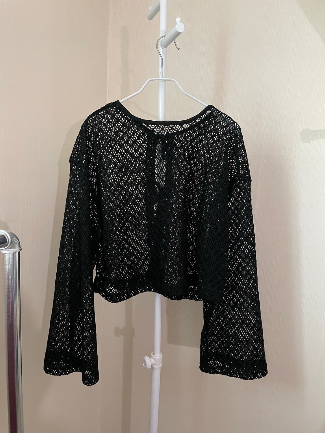 그물 블랙 리본 가디건  상품이미지1