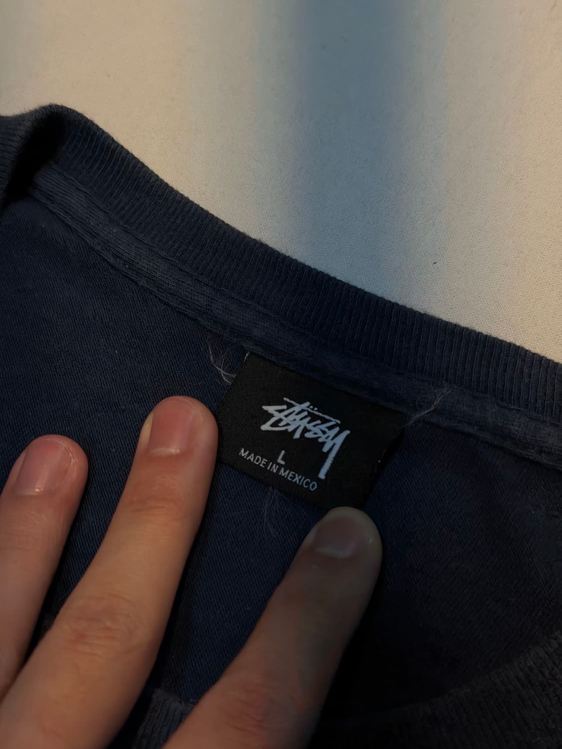 스투시 디자인 박스로고 반팔 티셔츠 네이비 상품이미지3