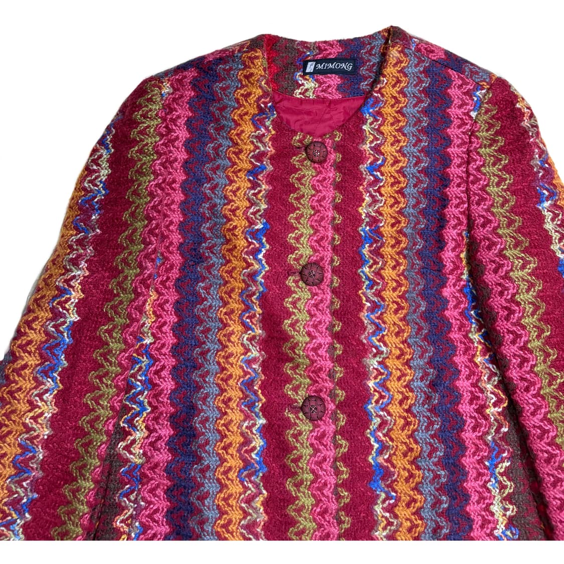 빈티지 하구미 모리걸 컬러 믹스 패턴 코트 상품이미지3