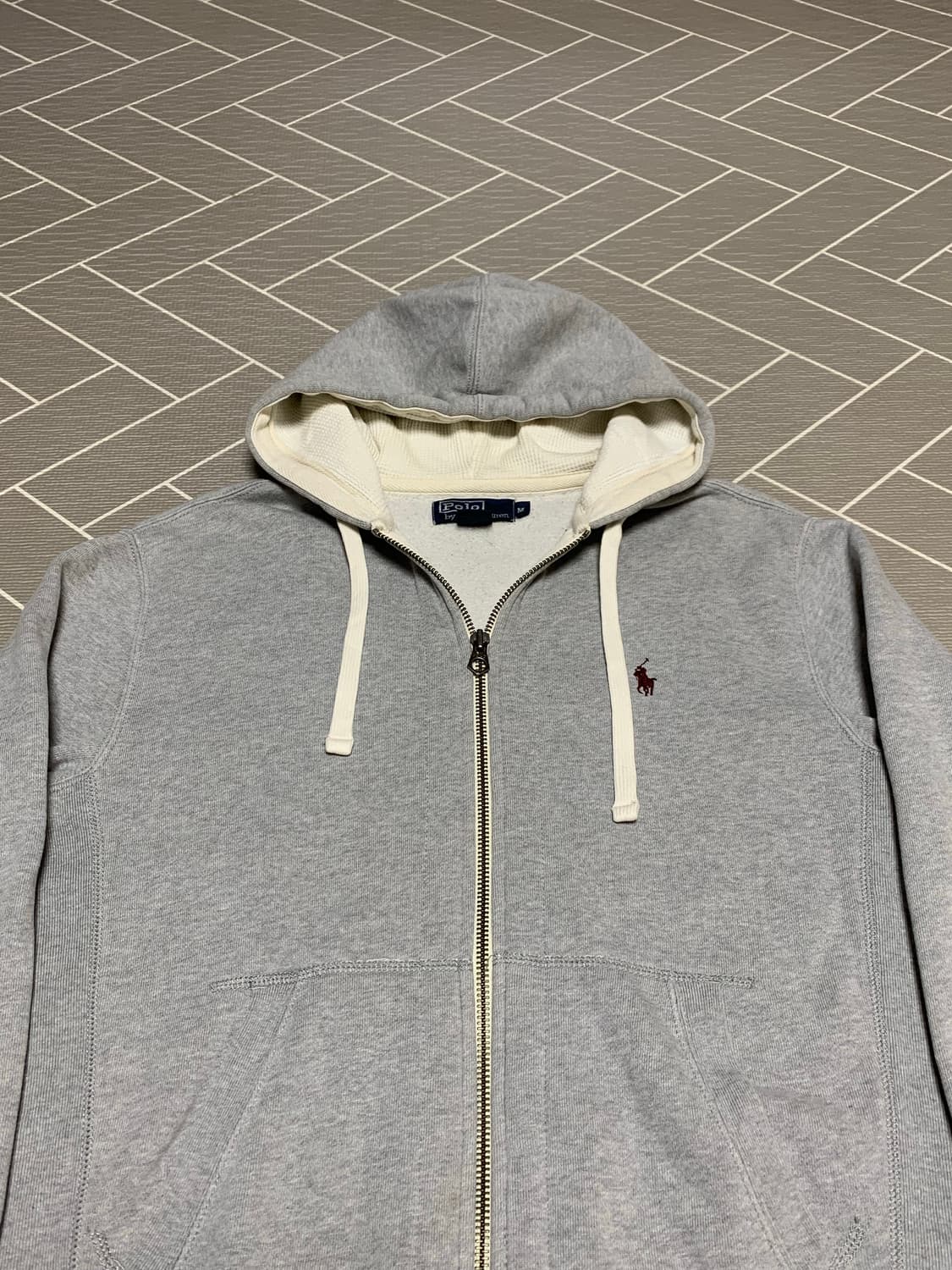폴로 그레이 후드집업 상품이미지1