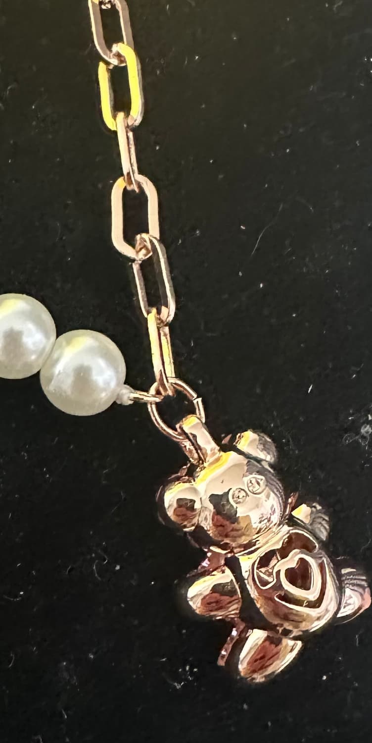 스와로브스키진주/체인 곰돌이 팬던트 목걸이 상품이미지4