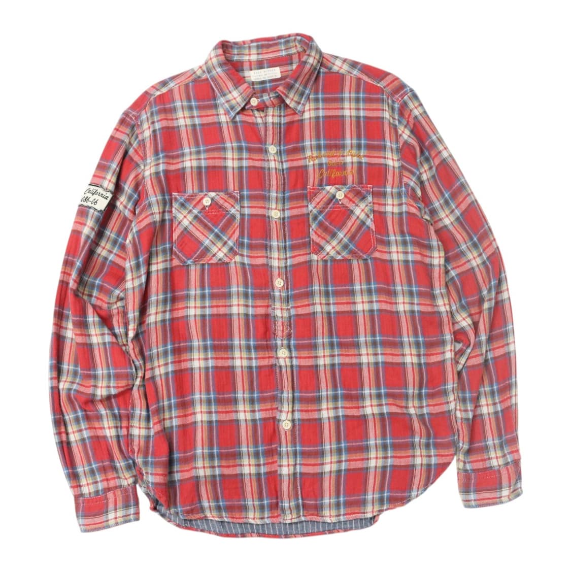 BACK NUMBER 백넘버 빈티지 캘리포니아 레터링 체크 워크 셔츠 상품이미지1