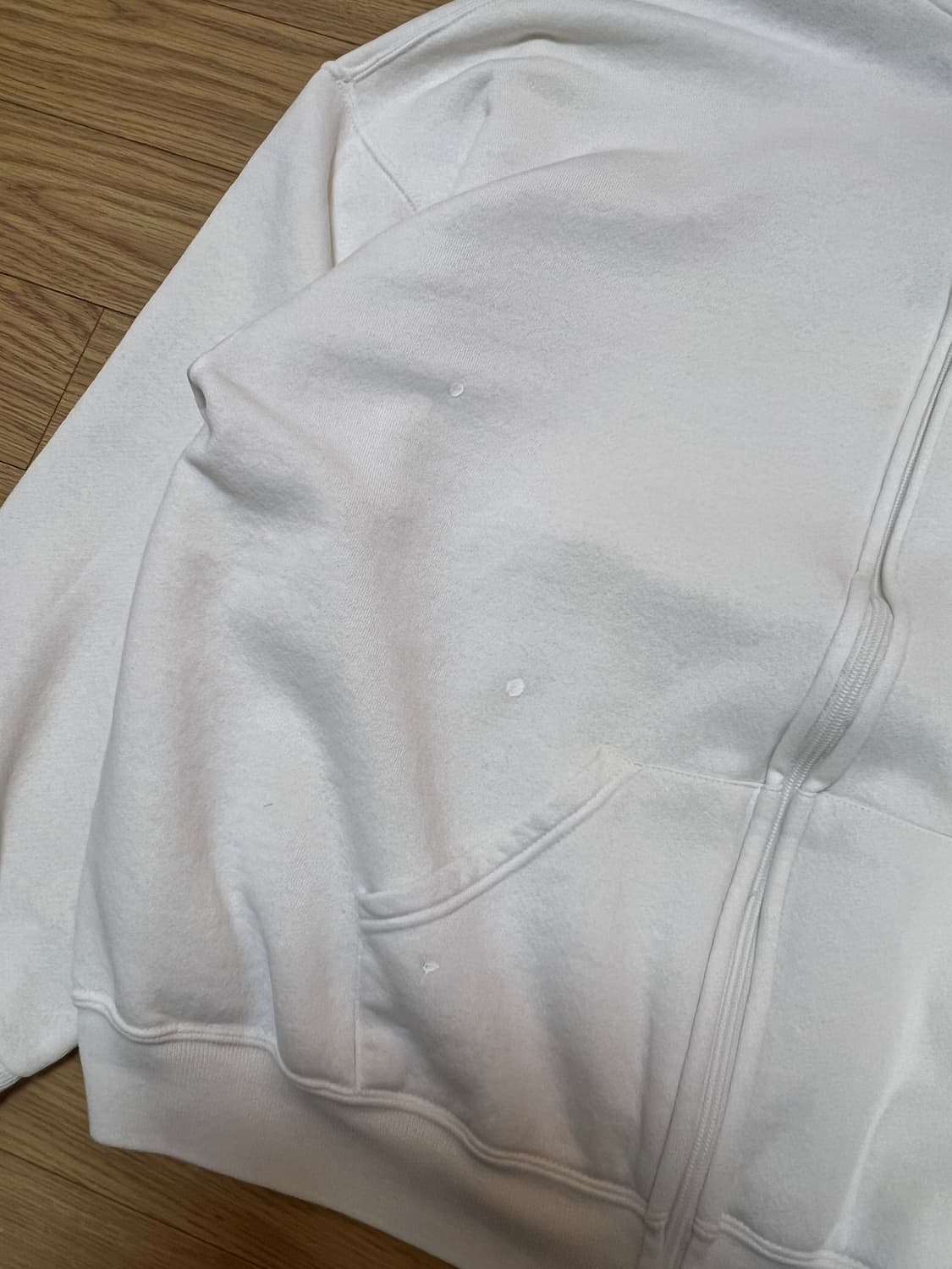 90s 러셀 빈티지 후드집업 화이트 XXL 상품이미지4