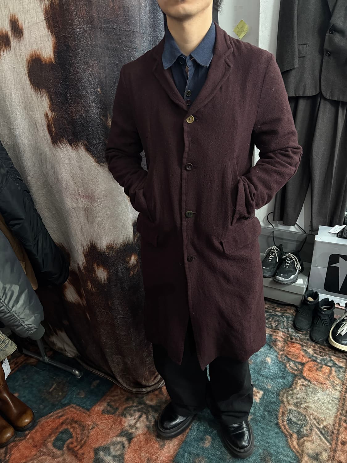 TTF✳️2012AW 언더커버 축융 울 코트 상품이미지2