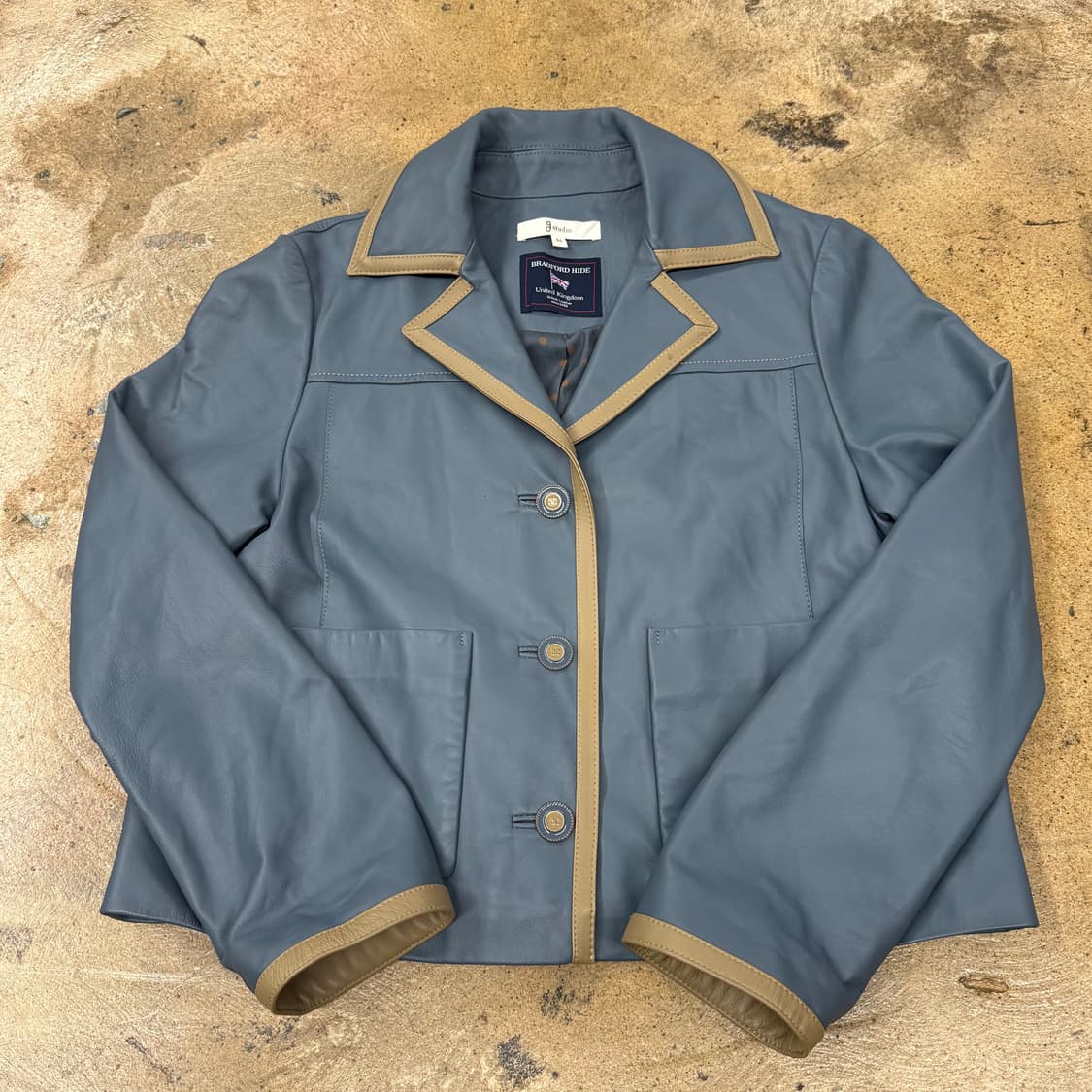 [정품/55] 지 스튜디오 브래드포드 하이드 블루 가죽 자켓 b17 상품이미지2