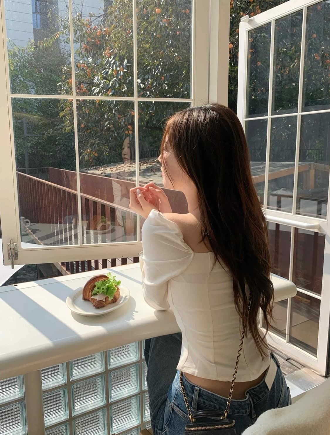 제니오 클린스퀘어 블라우스 (아이보리, s) 상품이미지4