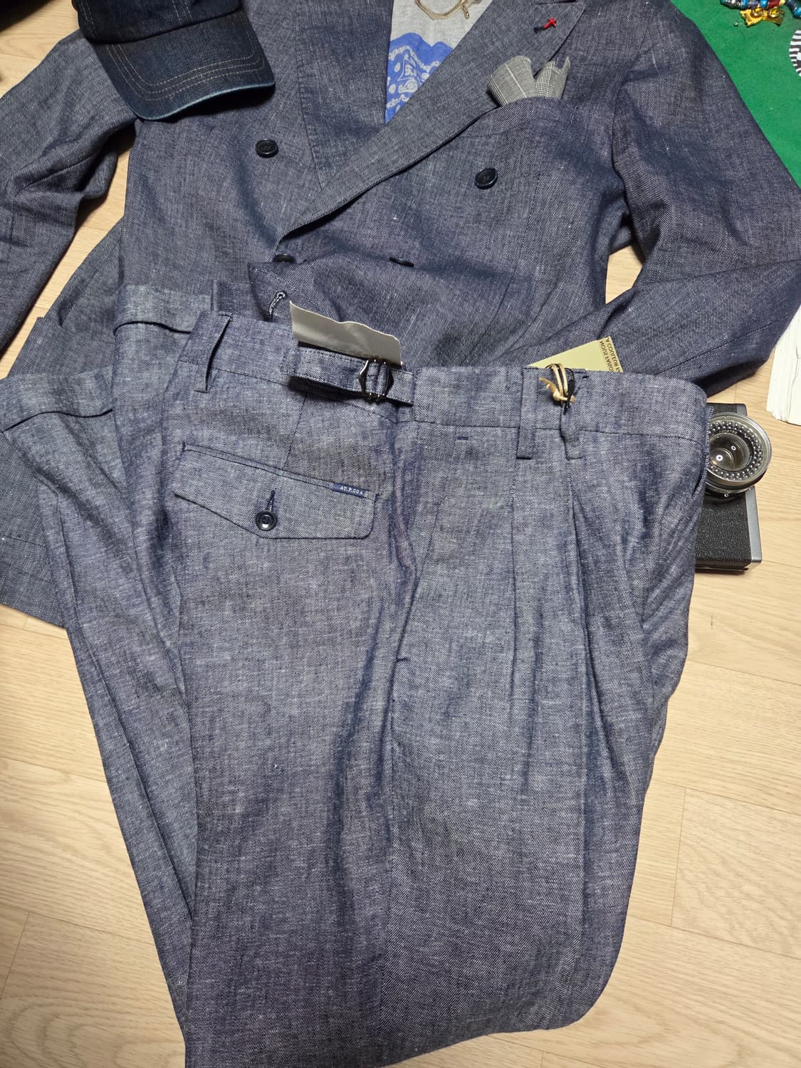 (새상품)ATP(ITALY) (세트)데님 더블브레스티드 셋업 자켓 블 상품이미지3