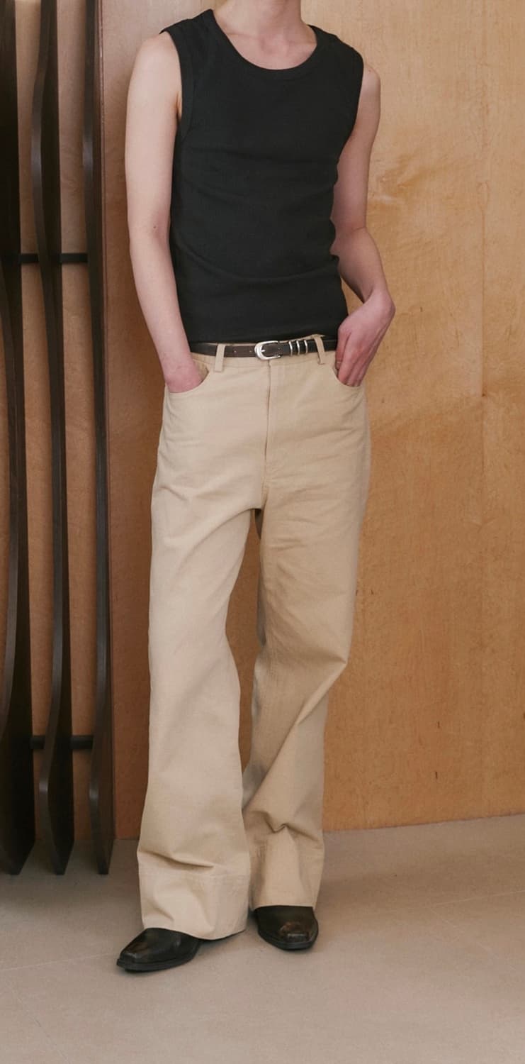 웨이비니스 빈티지 워시드 코튼팬츠 베이지 (3) 상품이미지3