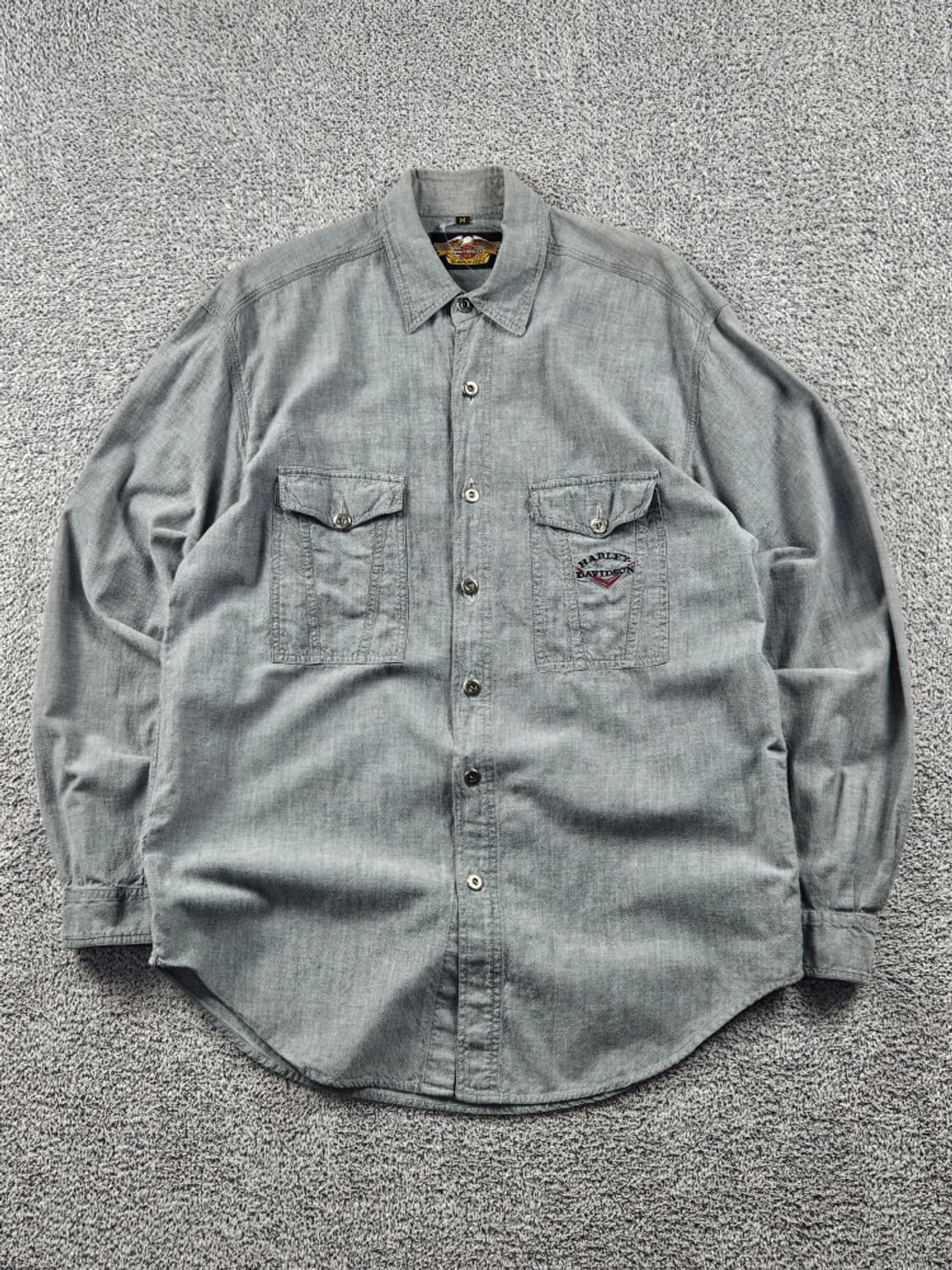 할리데이비슨 자수로고 포켓 바이커 셔츠 ( M ) / 8042 상품이미지1