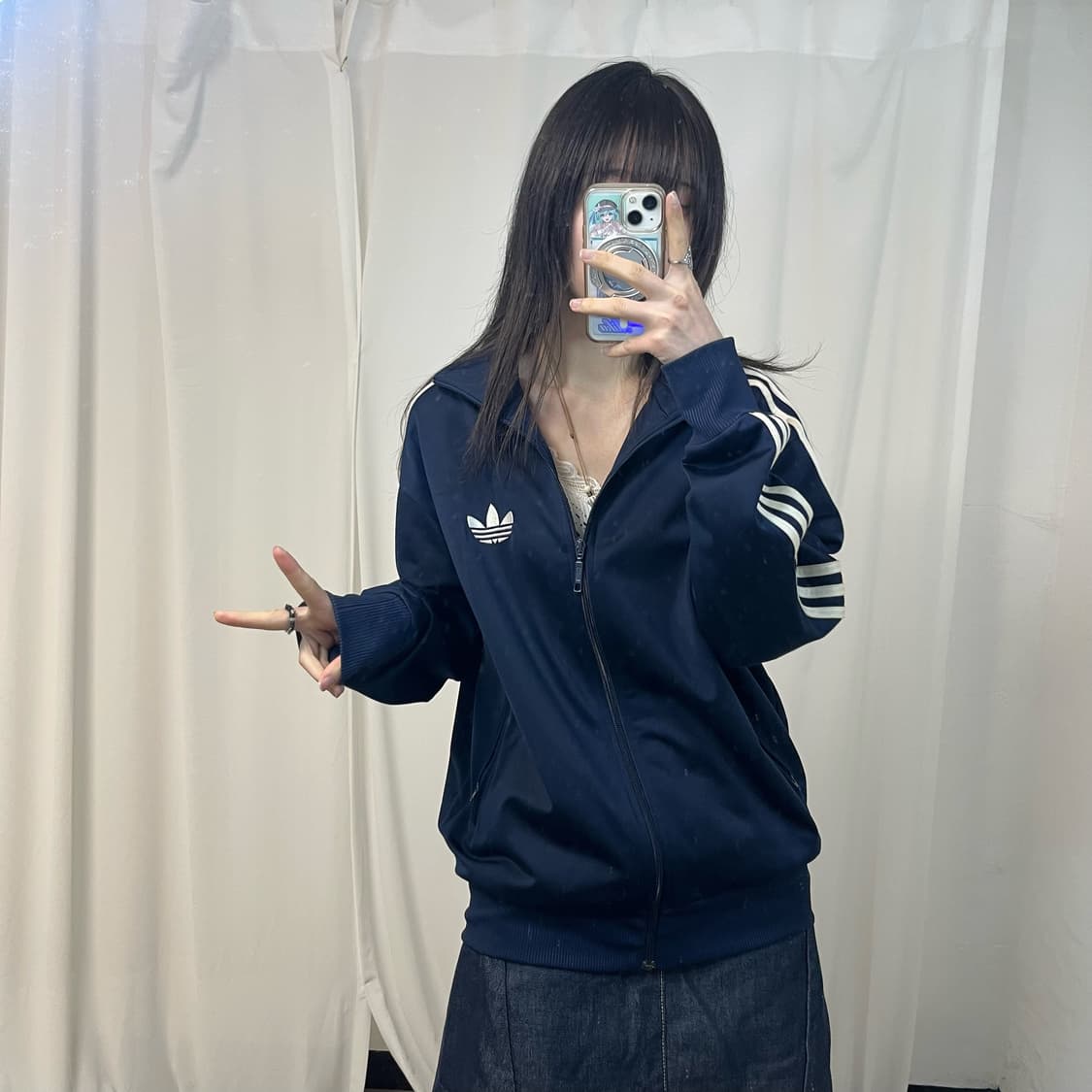 Adidas navy vintage Firebird jersey  상품이미지2