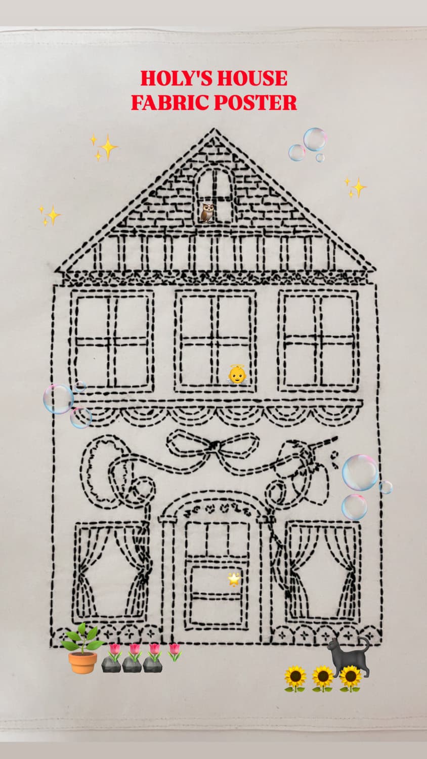 HOLY's house fabric poster_black 상품이미지1