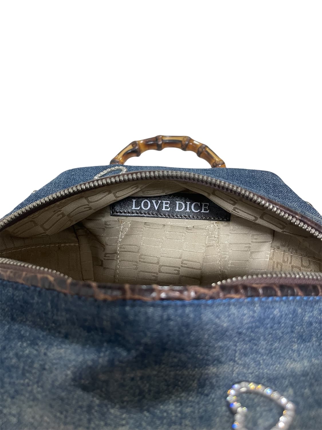GILLI Heart Denim Bamboo Handle Bag 상품이미지9