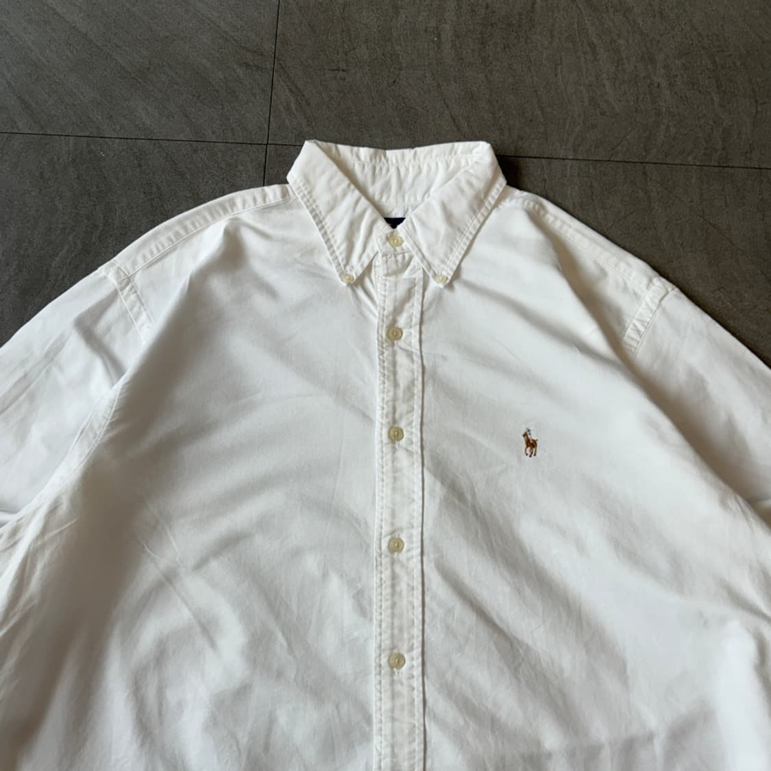 폴로 화이트 멀티 포니 로고 옥스포드 셔츠 상품이미지3