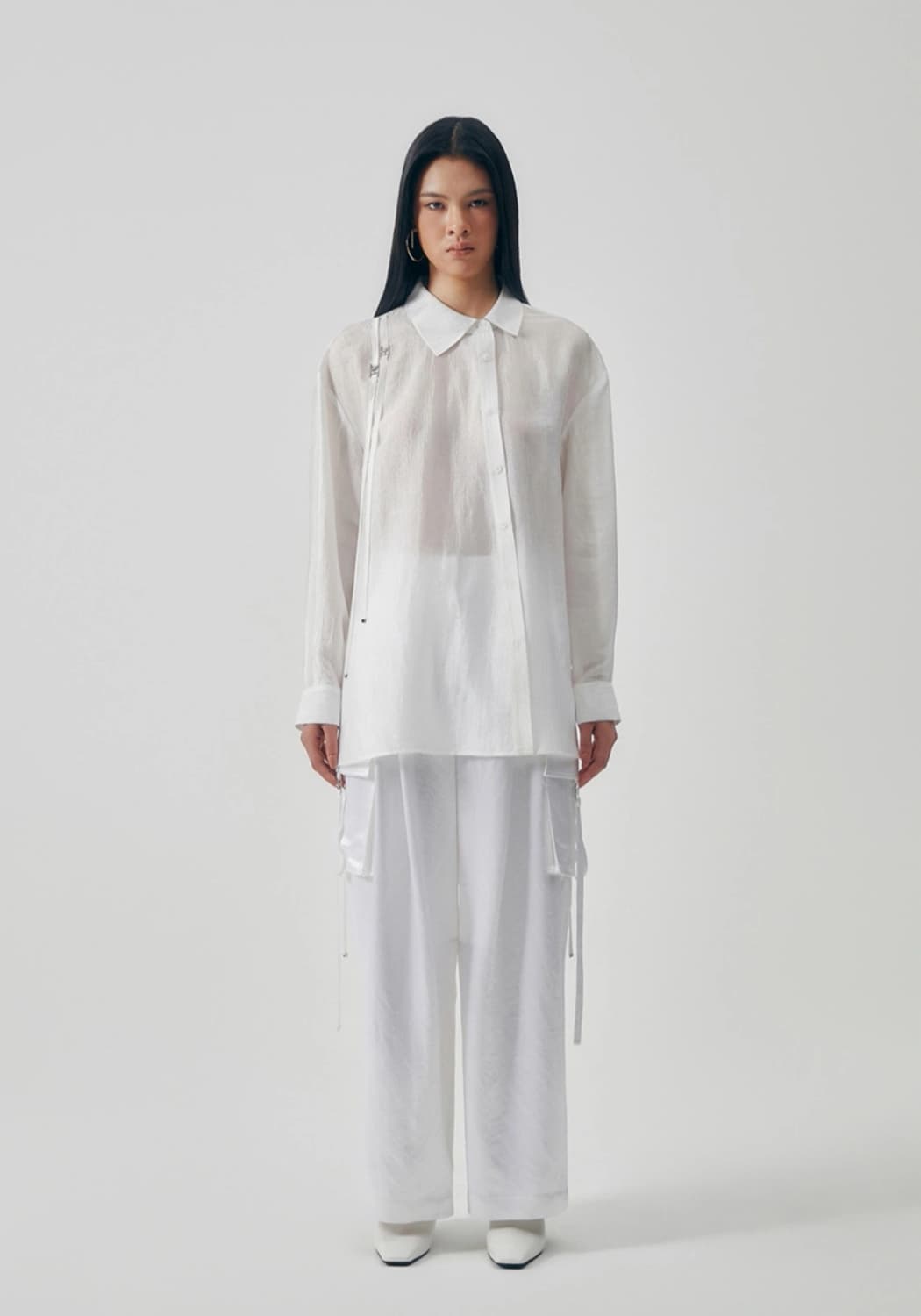 트리밍버드 셔츠 Asymmetry Neckline Shirt 상품이미지2