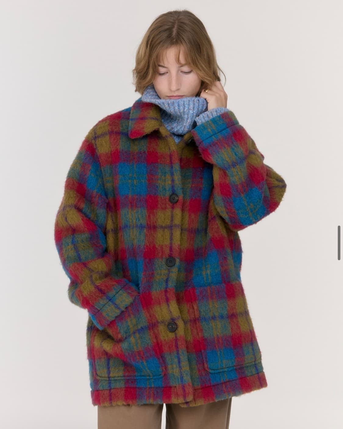 시엔느 메튜 알파카 체크 코트 상품이미지1