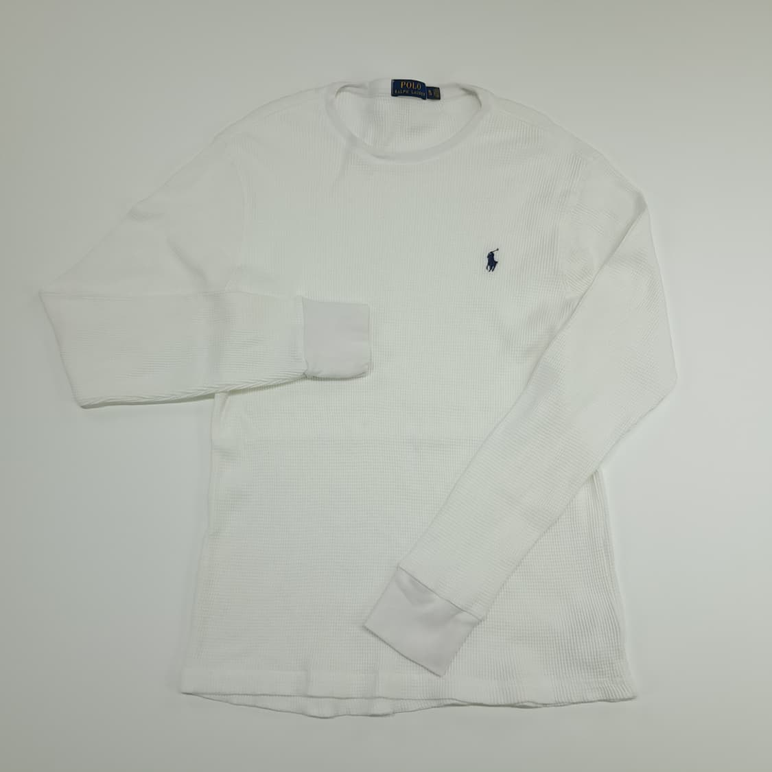 CN725 XL 폴로 랄프로렌 화이트 와플 니트 긴팔 티셔츠 상품이미지2