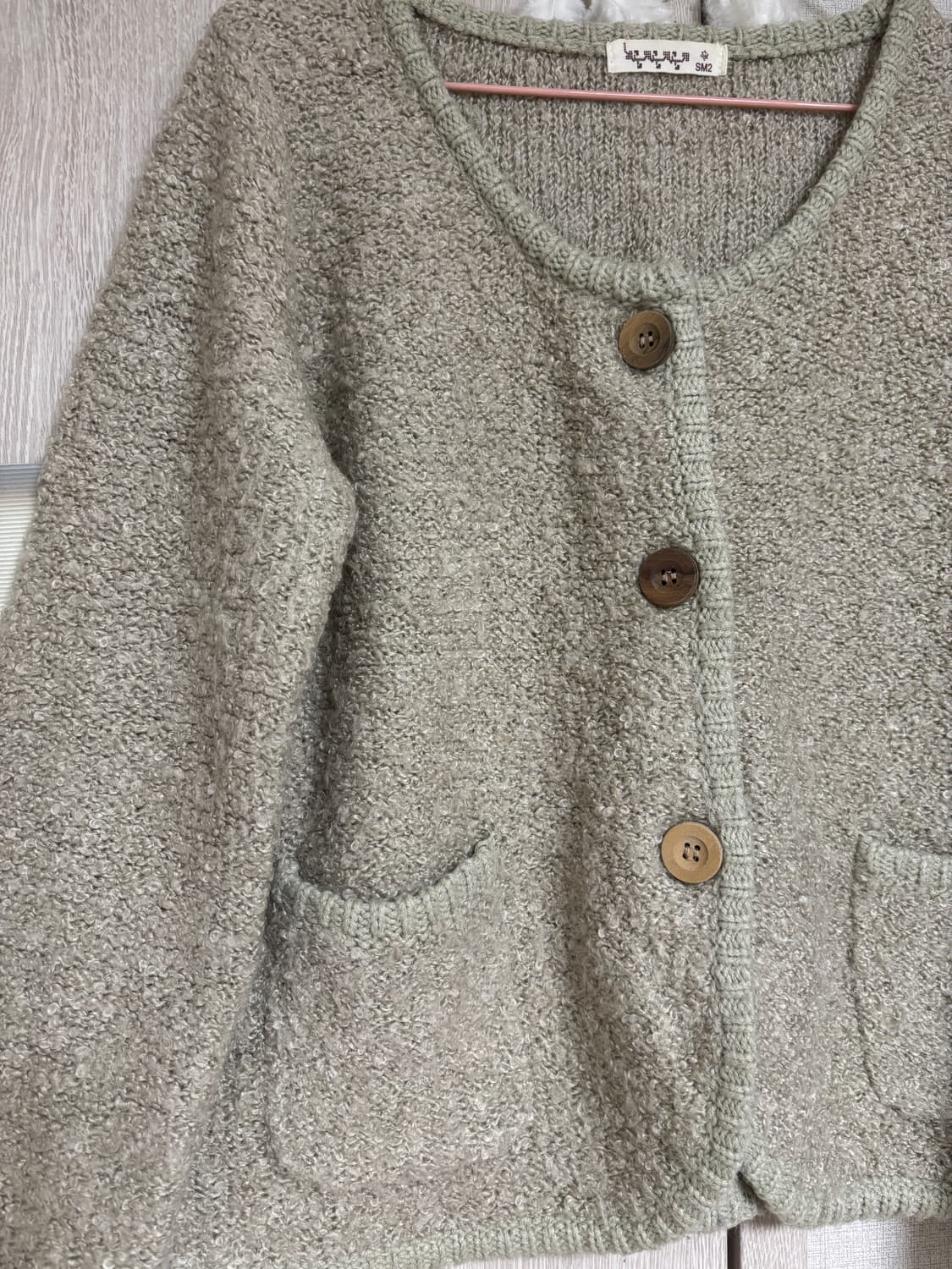 카메 빈티지 SM2 모리걸 베이지 부클 가디건 상품이미지2
