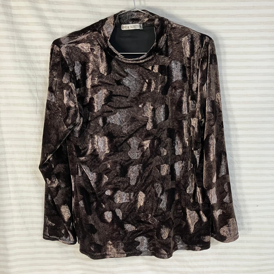 빈티지 브라운 벨벳 폴라 긴팔 1014 y2k 스트릿 갸루 펑키 일본빈티 상품이미지5