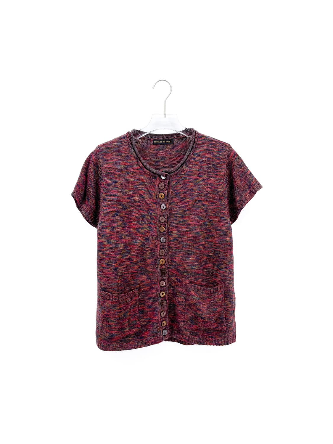 빈티지 멀티 버튼 반팔 니트 가디건  상품이미지1